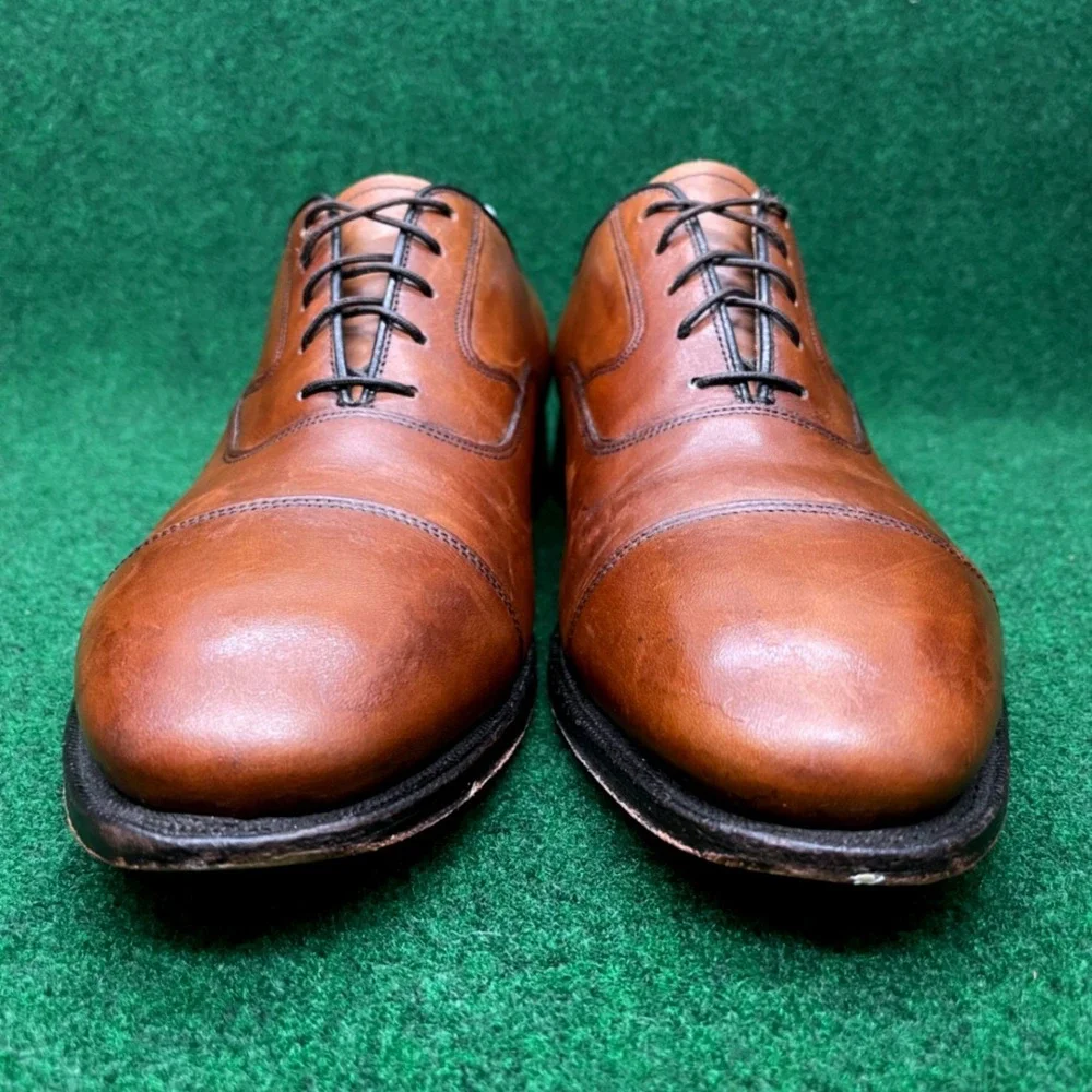 Johnston & Murphy Cap Toe Oxford Dress Shoes‎ Brown Leather Men's 10.5 E Wide